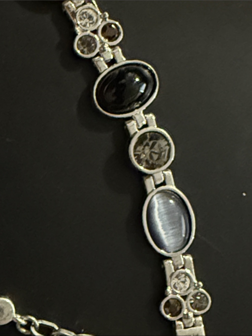 Vintage Dyrberg/Kern Silver Stone and Crystal Bracelet - Picture 7 of 7